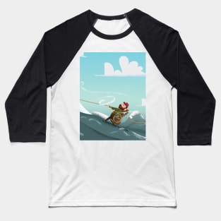 Cartoon Rock Climber Baseball T-Shirt